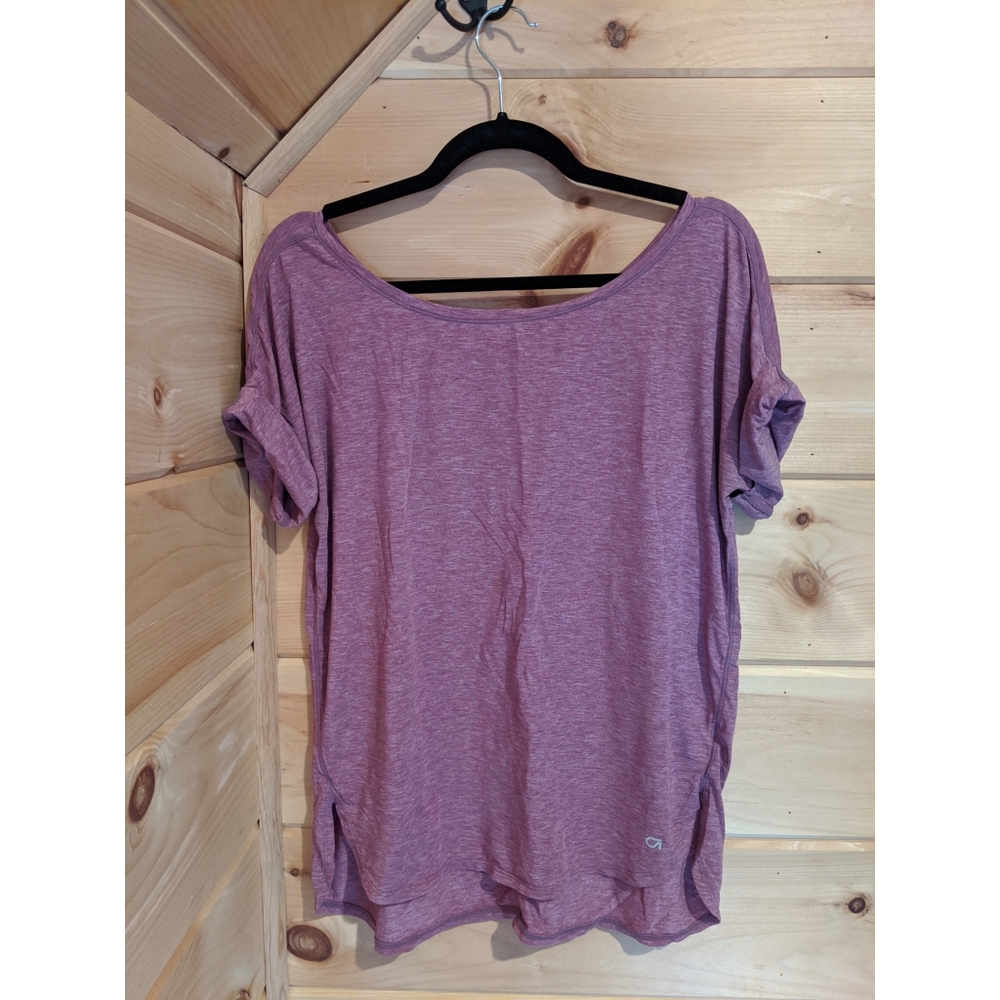 GapFit Purple Breathe Roll Sleeve T-Shirt